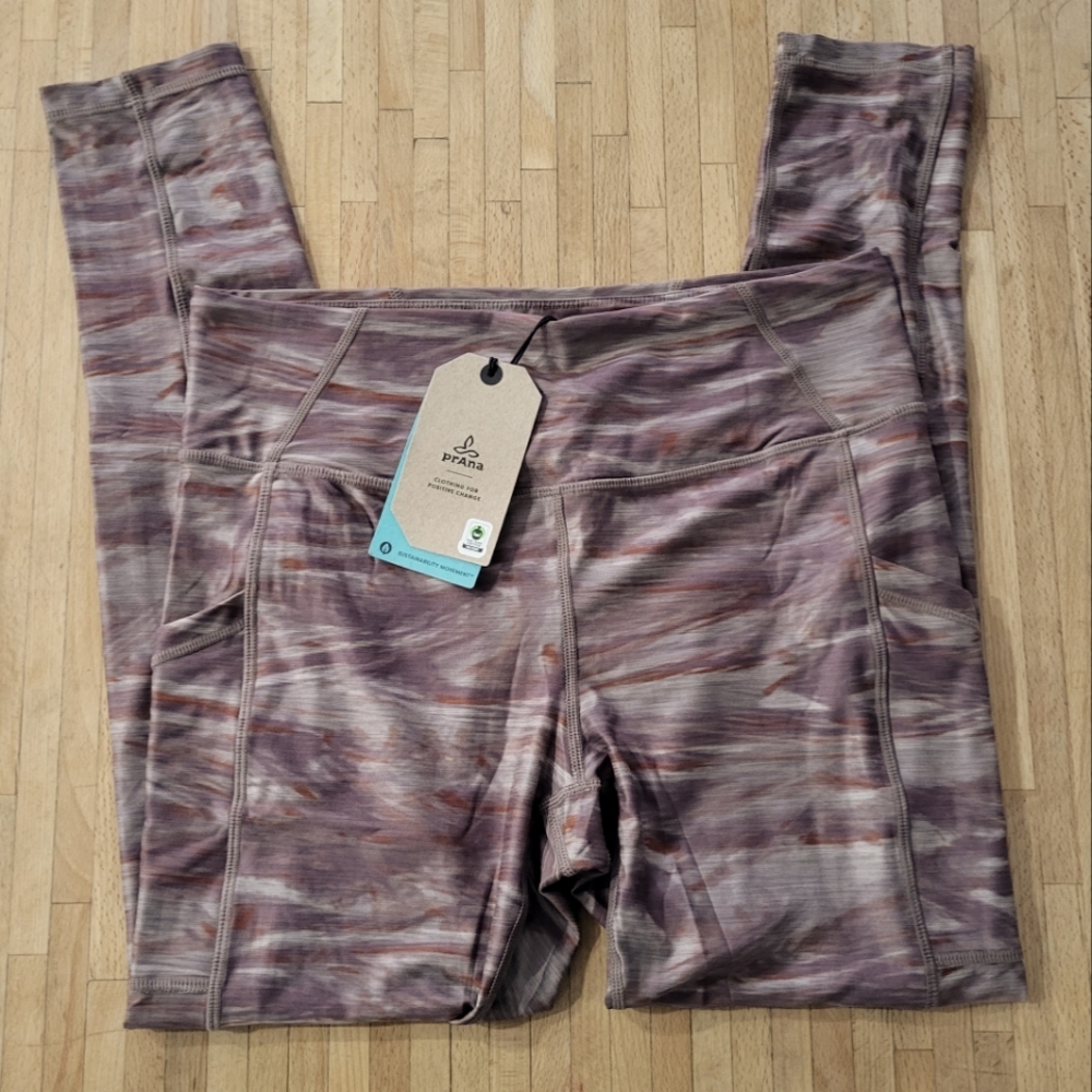 Prana Electa II Leggings Size Large Musk Travertine Abstract workout hiking yoga